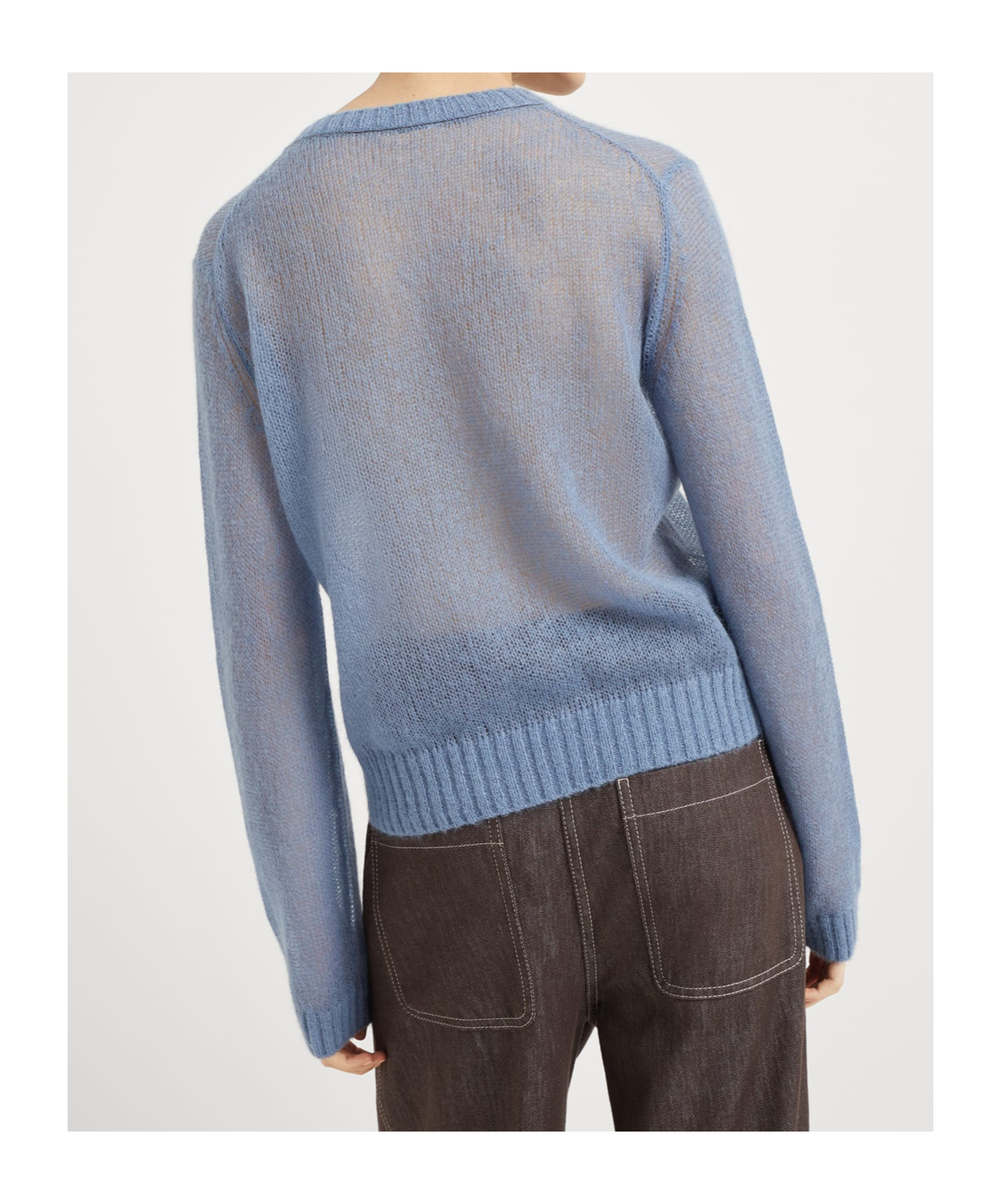 Shop Brunello Cucinelli Ribbed-trim Sweater In Gray