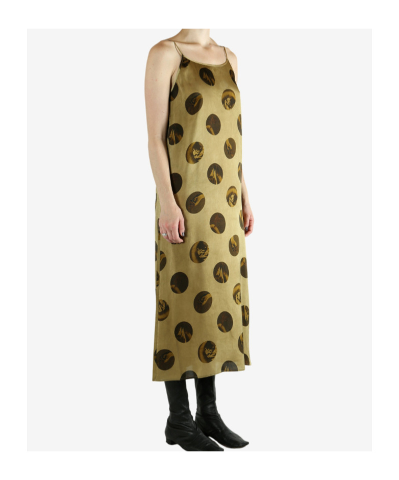 Uma Wang Spaghetti Strap Dress In Green
