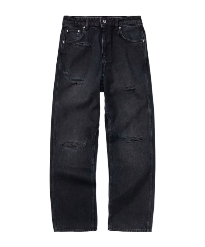 Represent R3 Distressed Baggy Denim In Black