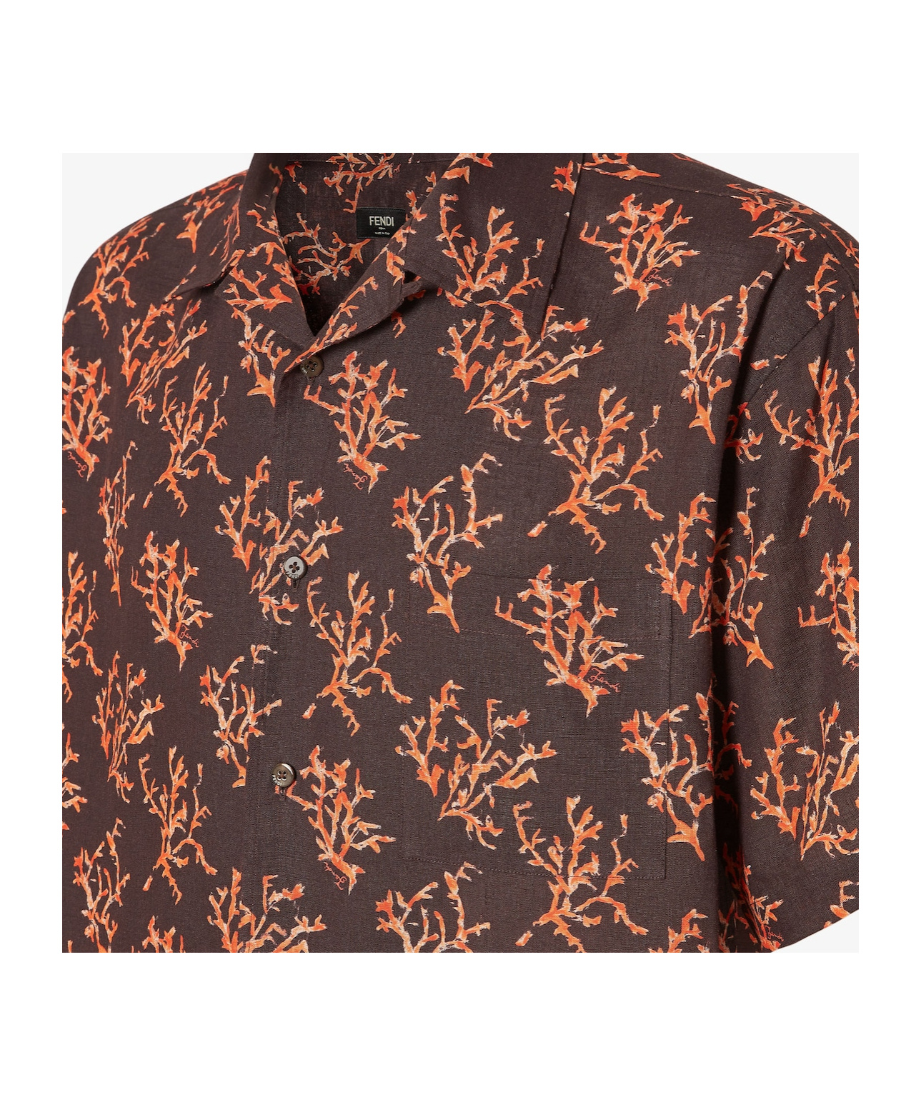 Fendi Brown Linen Shirt In Brown