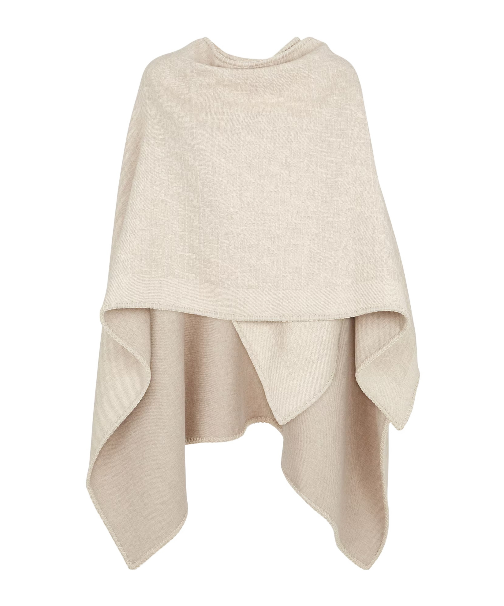 Shop Fendi Beige Wool And Cashmere Poncho In Nude