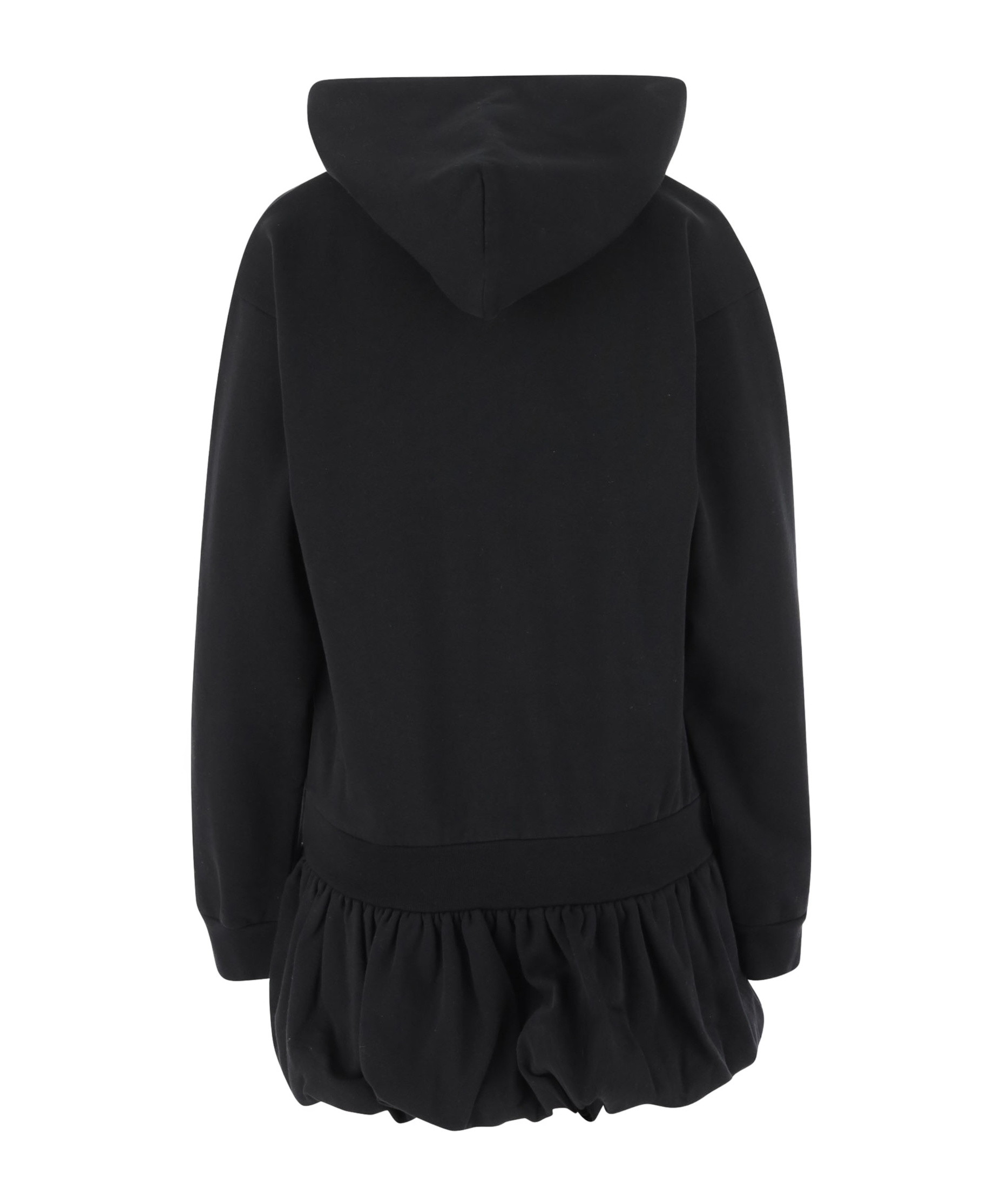 Coperni Black Basque Logo Hoodie Minidress In Black