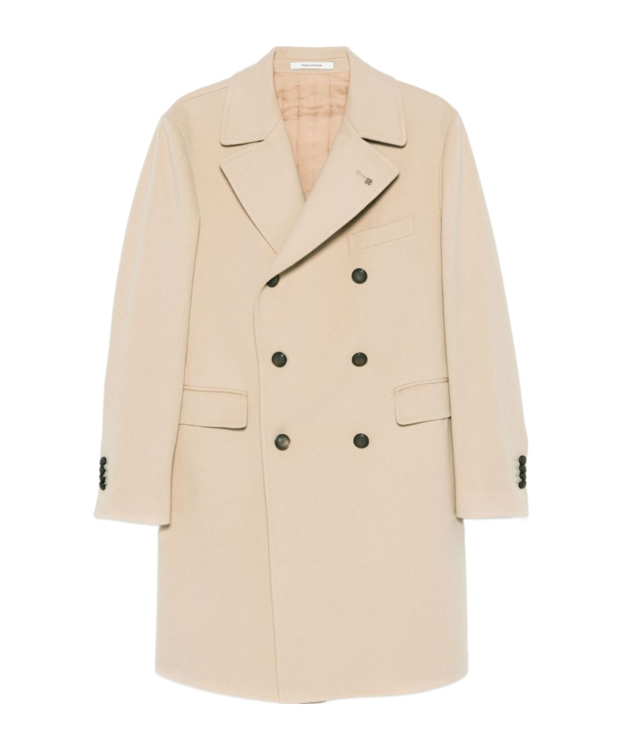 Shop Tagliatore Double-breasted Coat In Nude