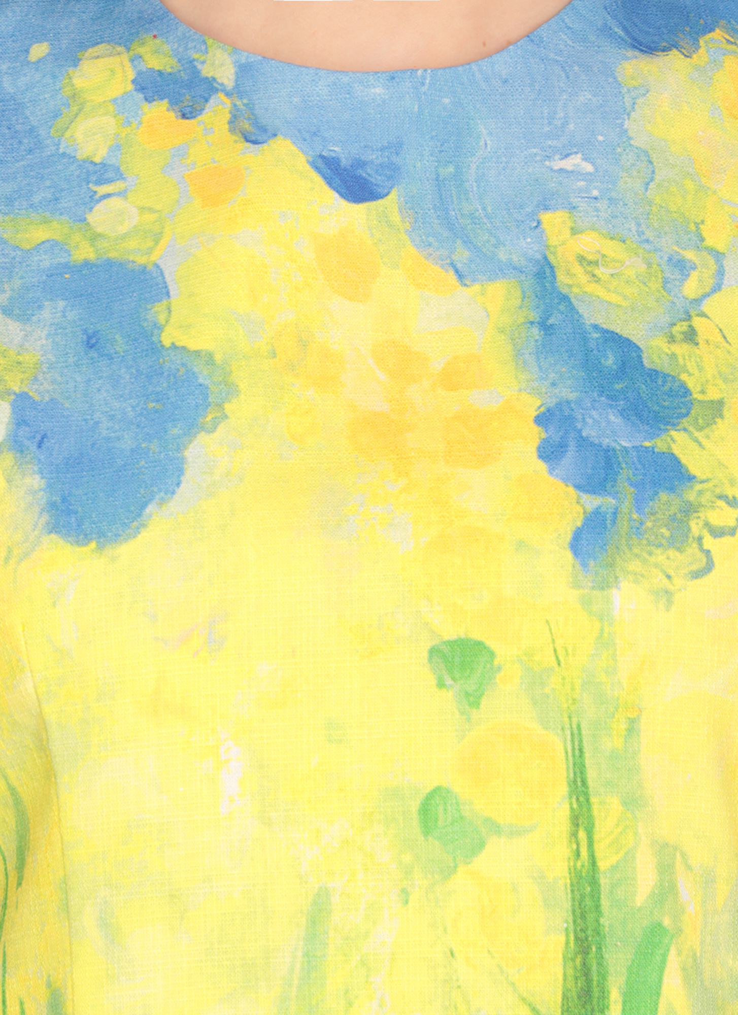 Msgm Yellow Cotton Dress In Green