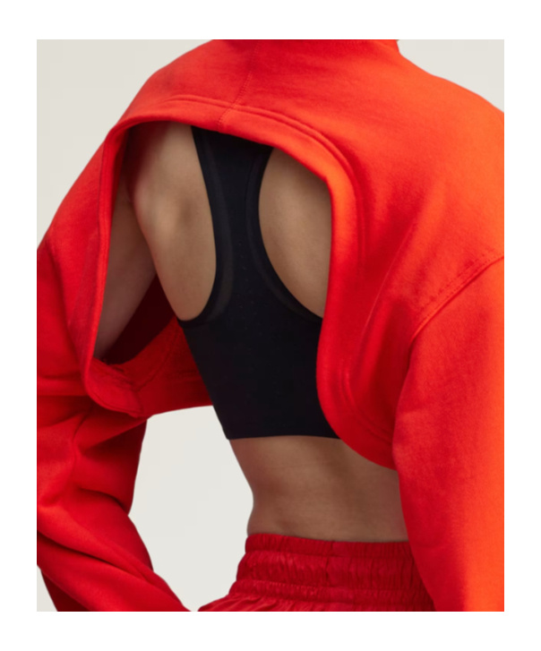 Adidas By Stella Mccartney Truecasuals Cropped Sweatshirt In Orange