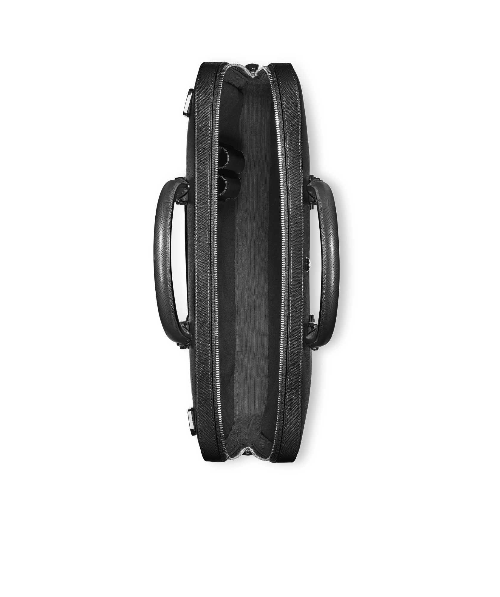 Shop Montblanc Logo-plaque Leather Laptop Bag In Black
