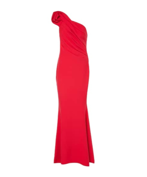 Safiyaa London One-shoulder Crepe Dress In Red