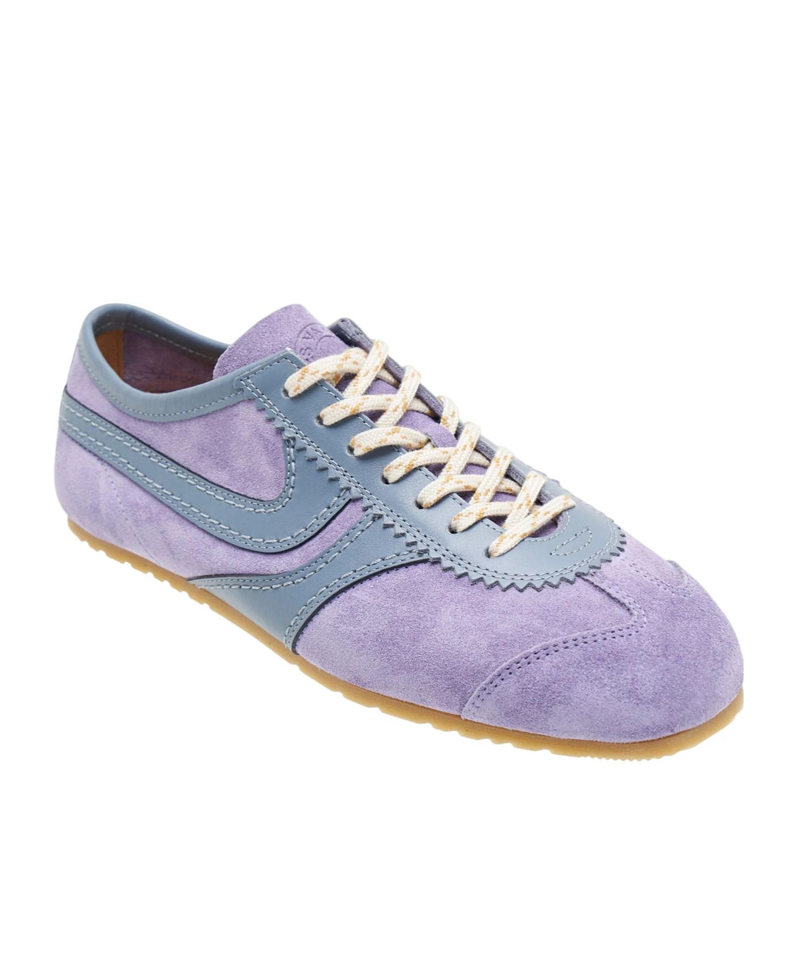 Dries Van Noten Mixed Leather Retro Runner Sneakers In Purple