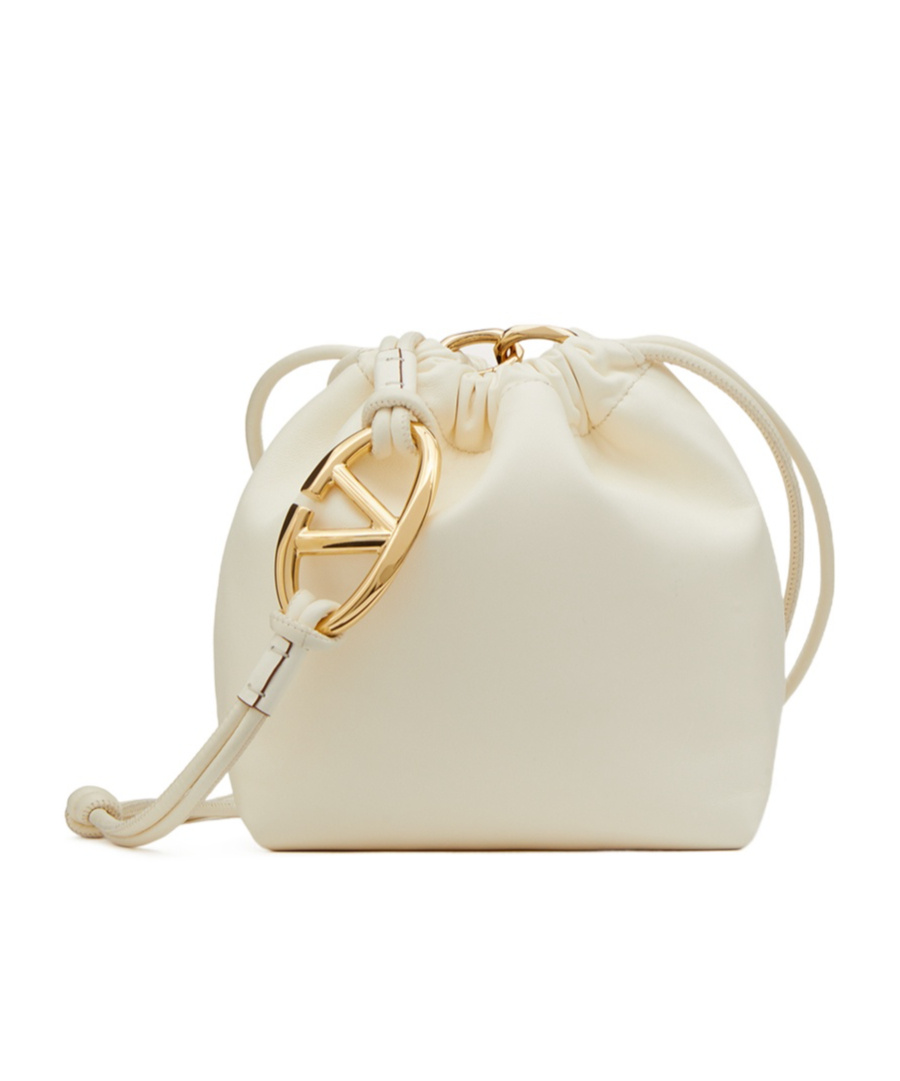 Valentino Mini Vlogo Pouf Bucket Bag In Nude