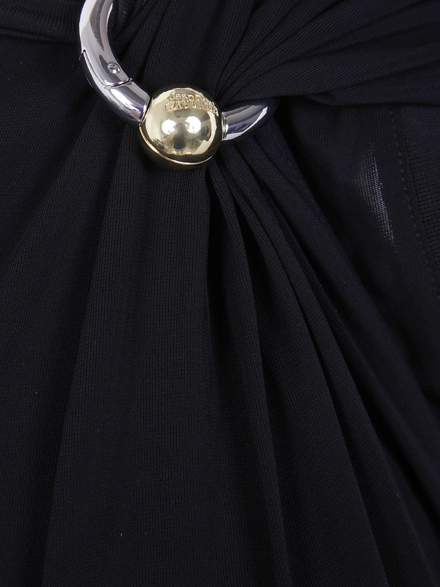 Jean Paul Gaultier Pleated Detail Dress In Black