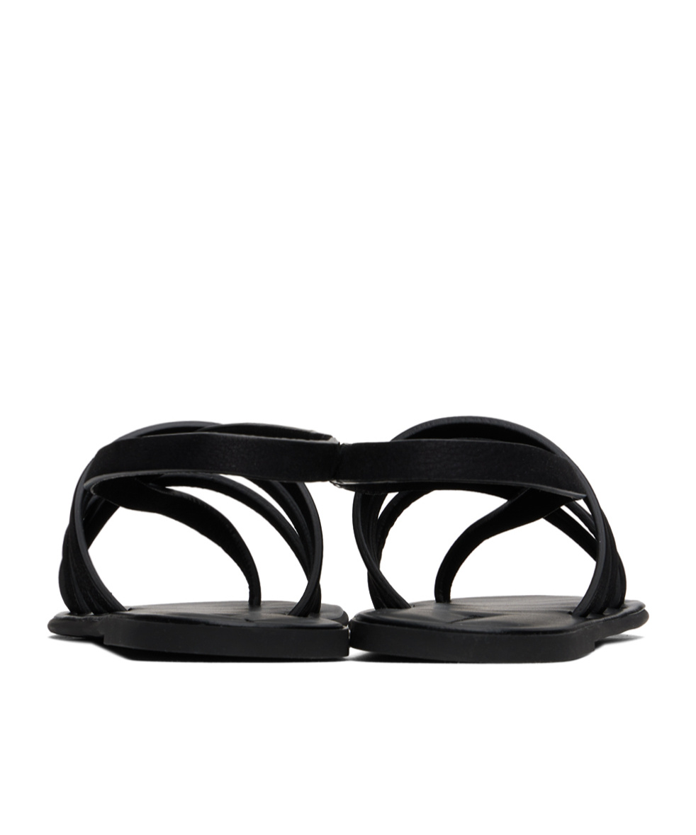 The Row Line Flat Sandals In Black