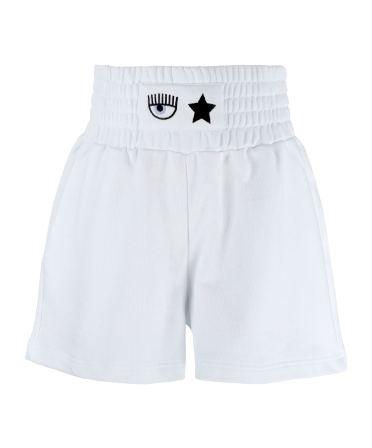 Shop Chiara Ferragni Eye-like Motif Shorts In White