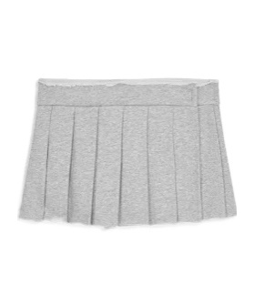 Open Yy Pleated Layered Knit Mini Skirt In Gray