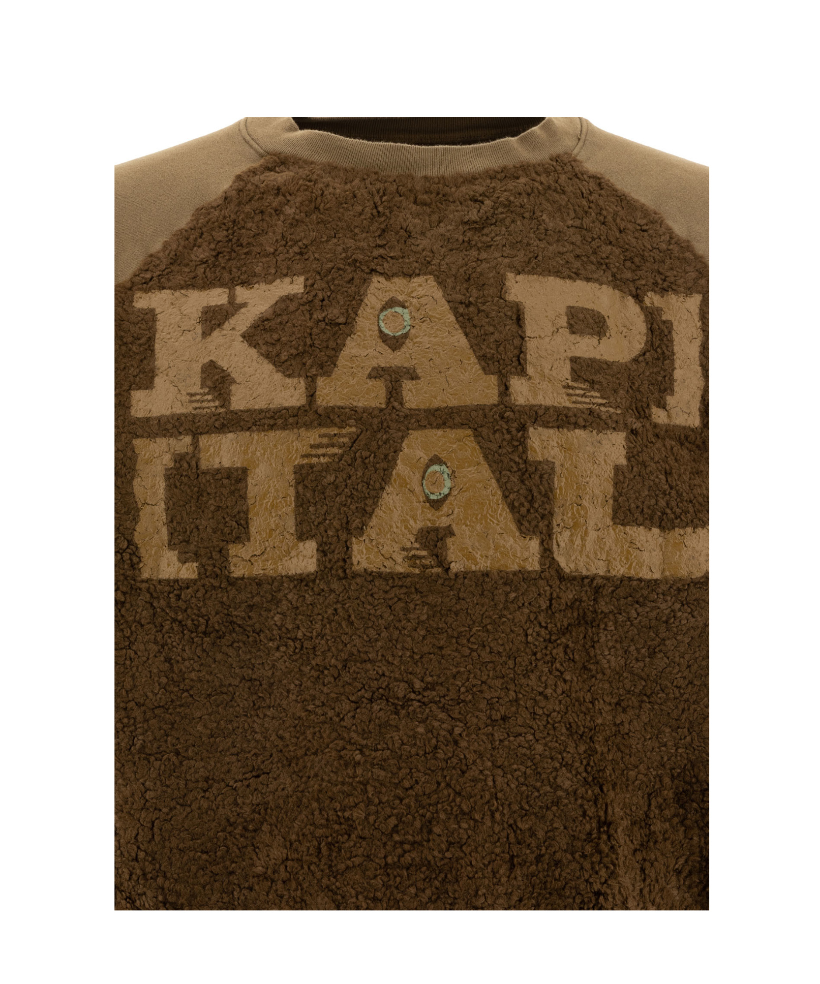 Shop Kapital Faux Fur-embellished Sweatshirt In Brown