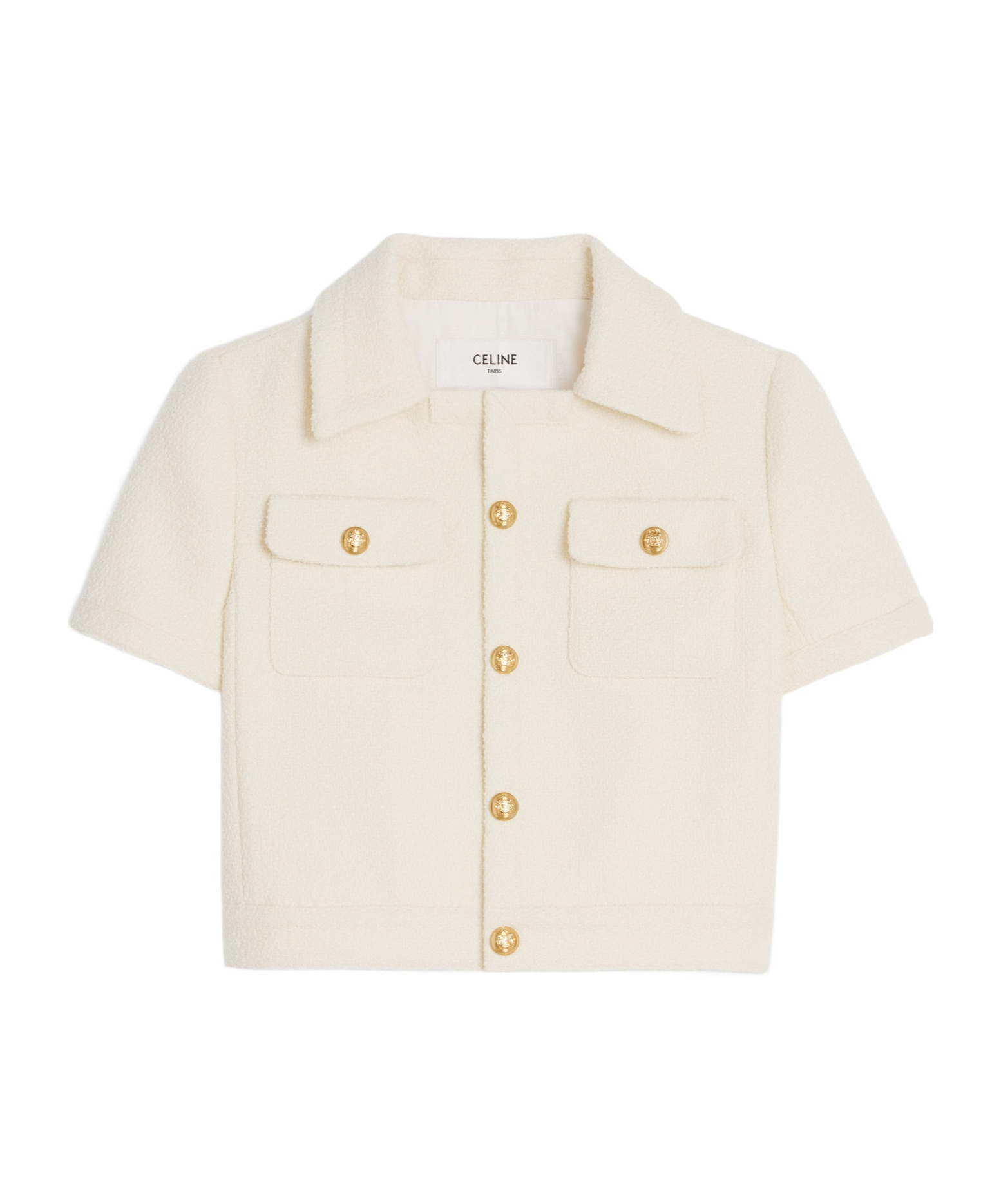 Celine Short-sleeved Casual Jacket In White