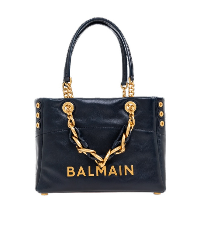 Balmain Logo Tote Bag In Black