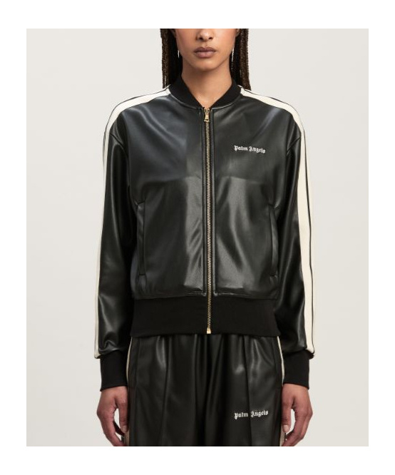 Palm Angels Track Black Polyester Blend Sweatshirt In Black