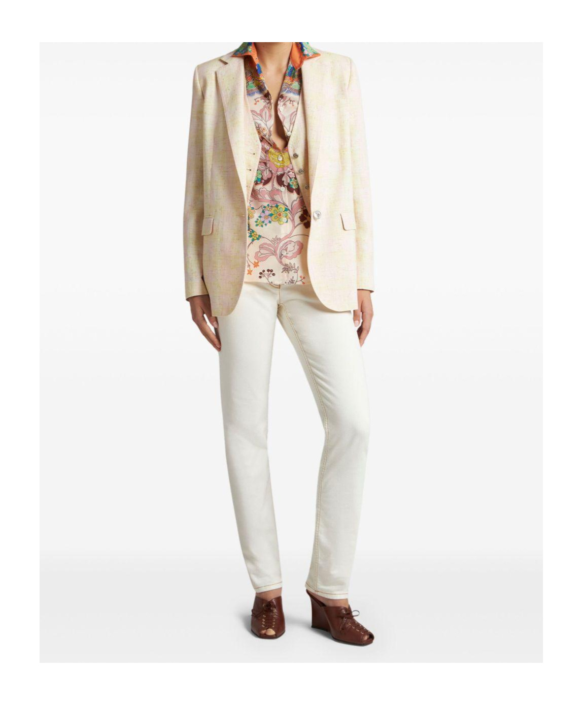 Etro Oversized Double-breasted Blazer In Neutral