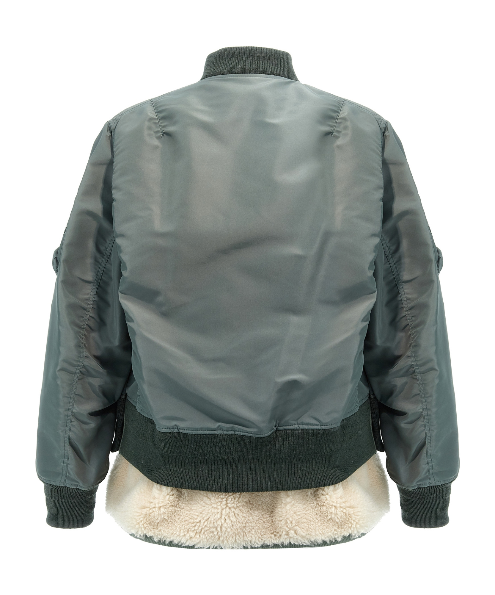 Sacai Layered Hybrid Bomber Jacket In Gray