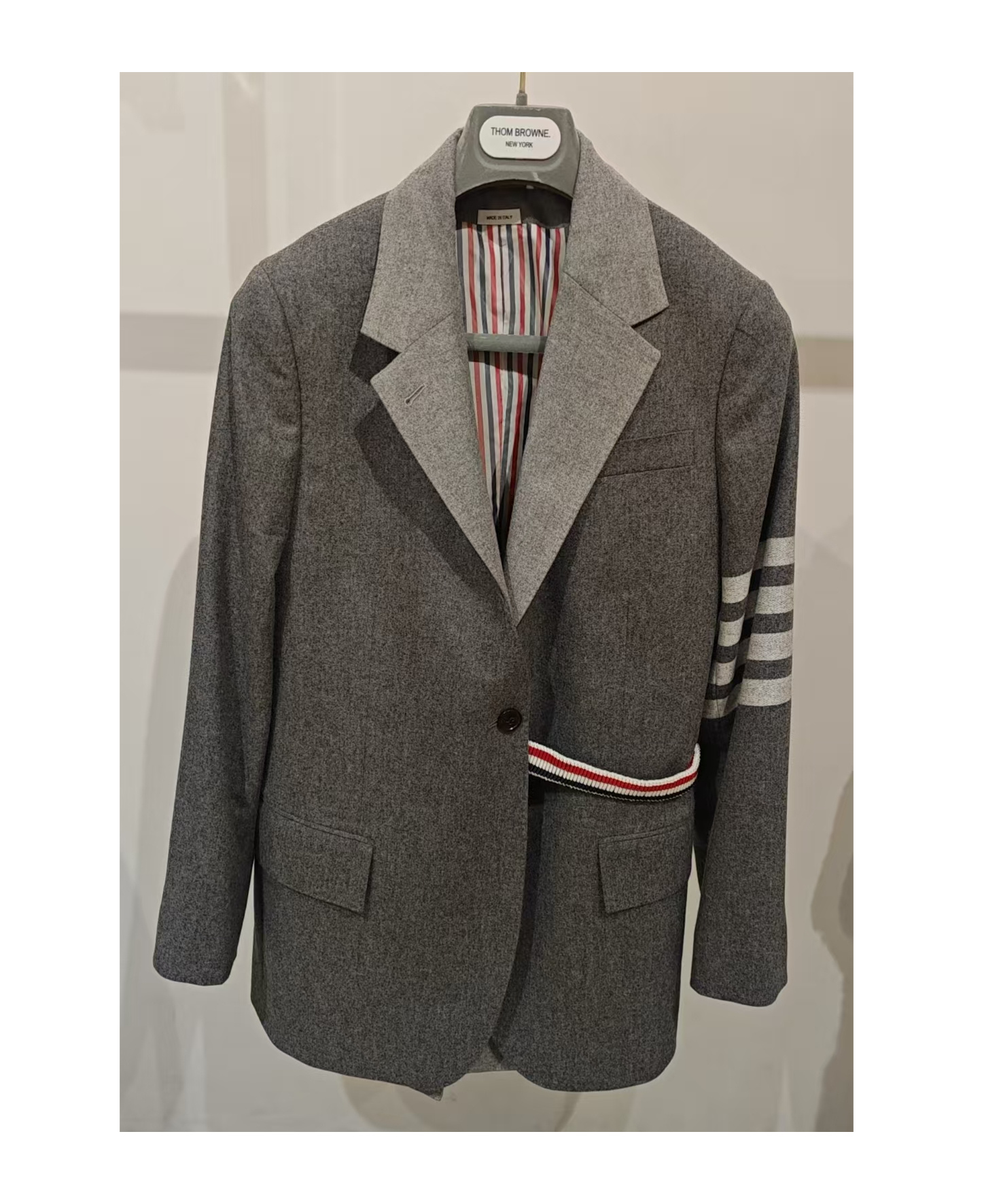 Thom Browne Flannel Blazer Set In Black