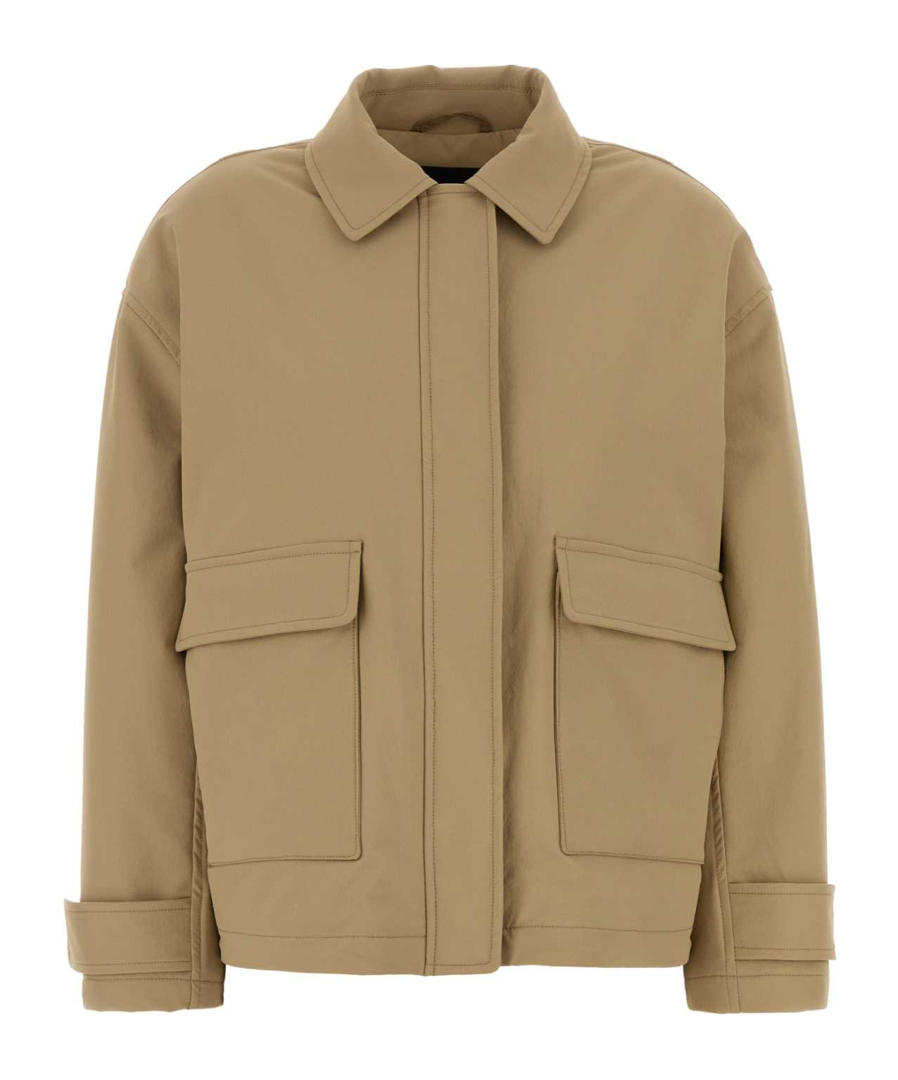 Herno Long-sleeved Cotton-padded Jacket In Brown