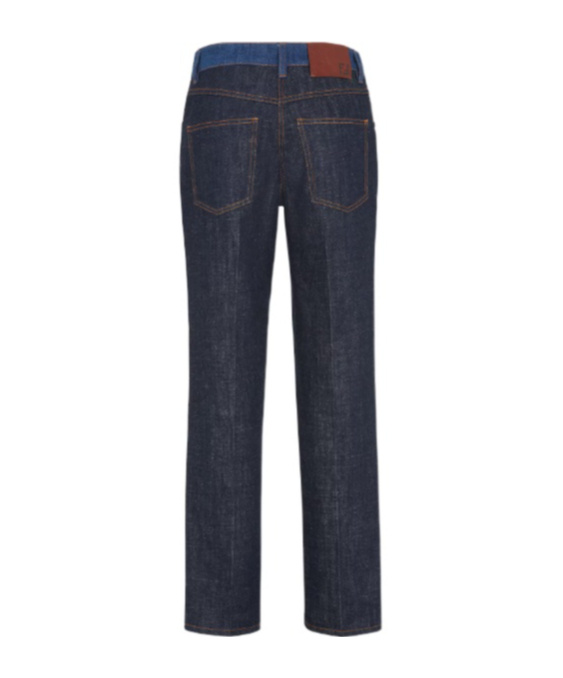 FENDI BLUE TWO-TONE DENIM TROUSERS