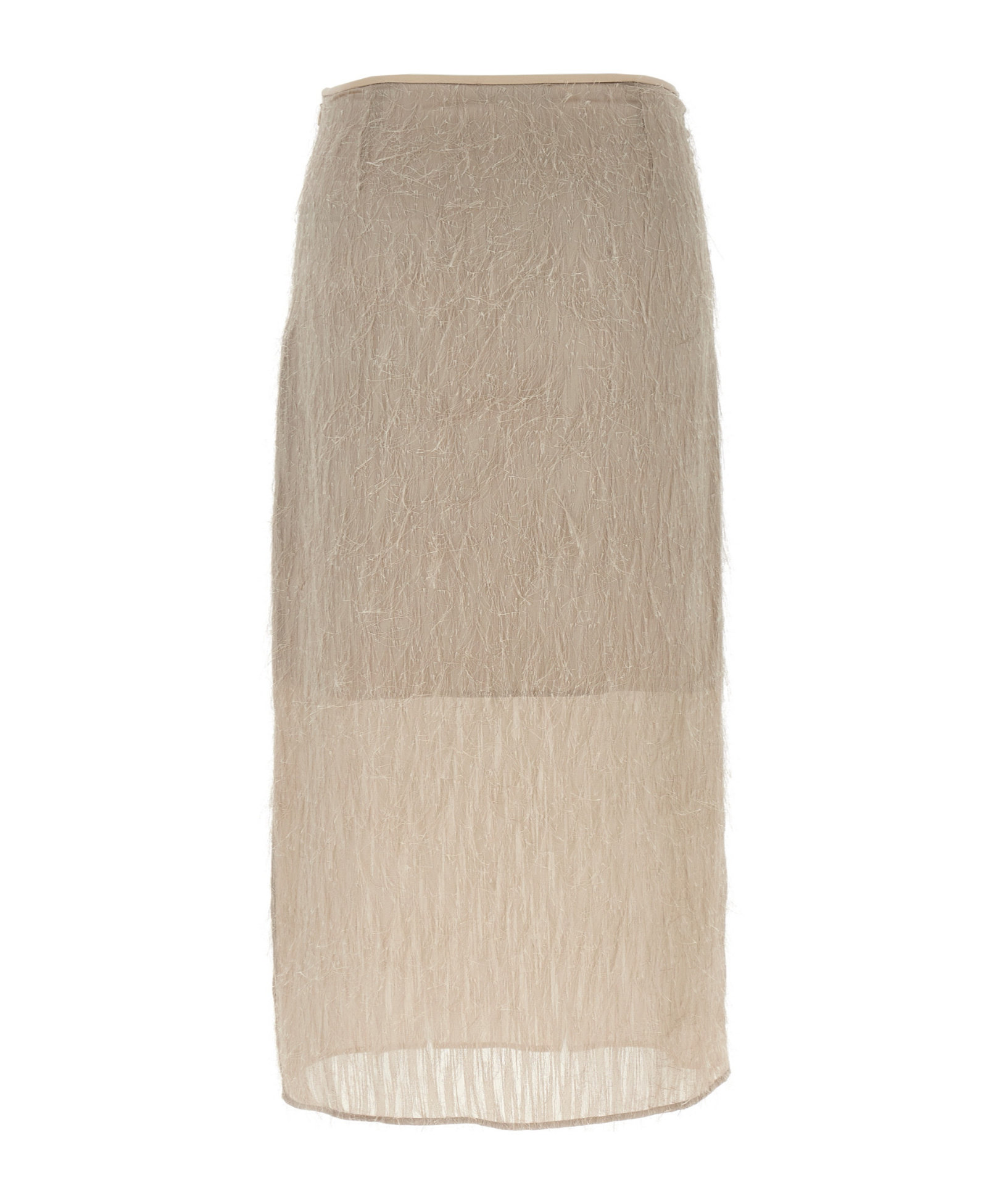 Peserico Textured Sheer Overlay Jacquard Skirt In Brown