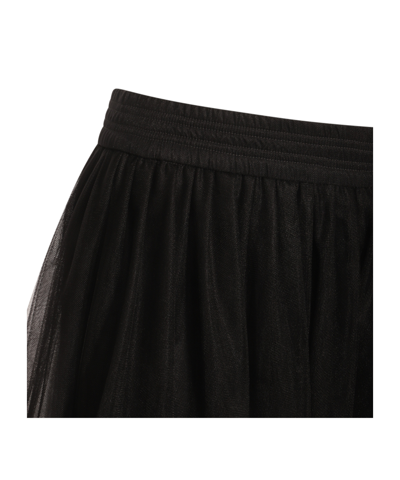 Fabiana Filippi Maxi Skirt With Tulle Overlay And Elastic Waistband In Black