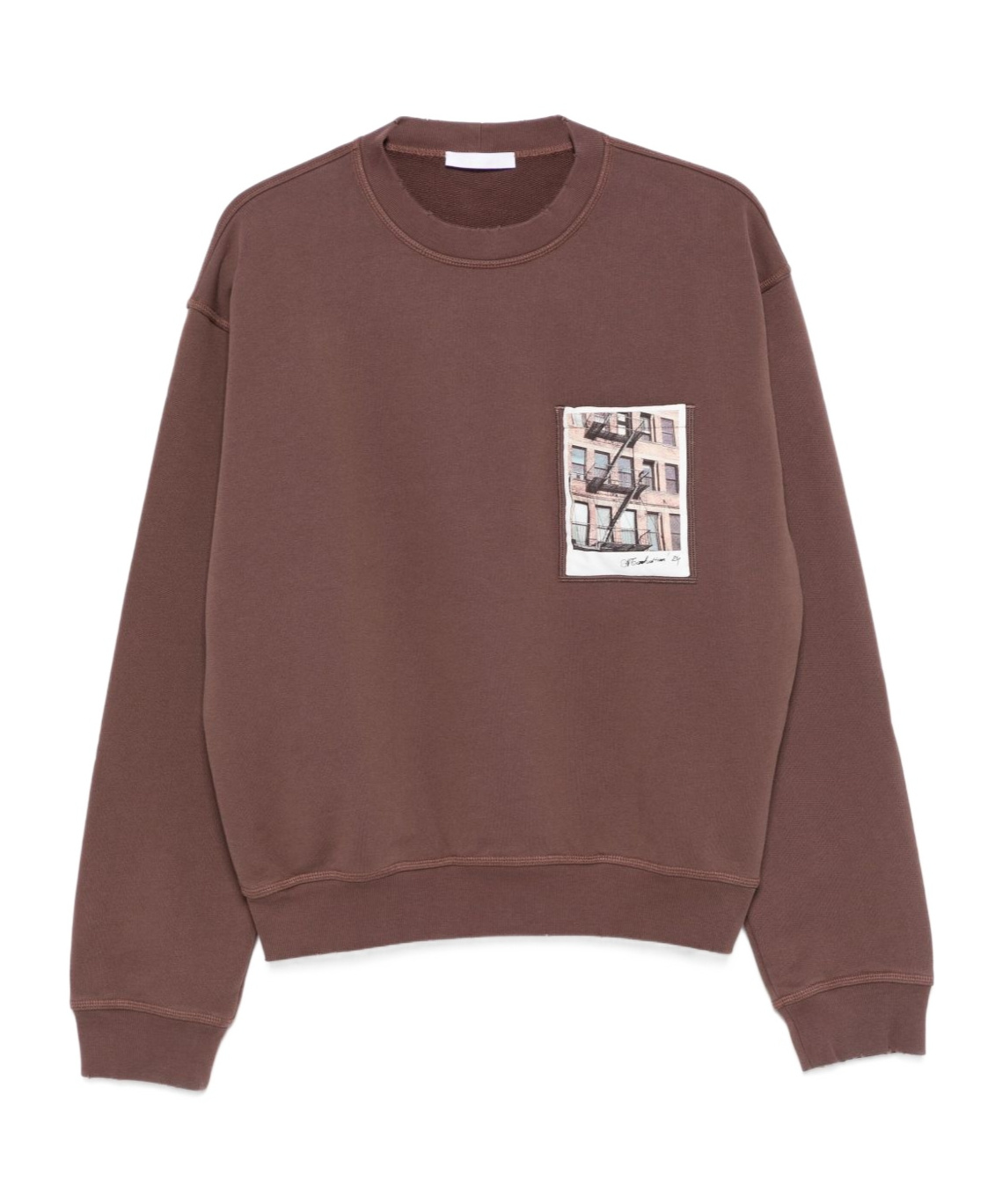 Helmut Lang Brown Brooklyn Postcard Sweatshirt In Red