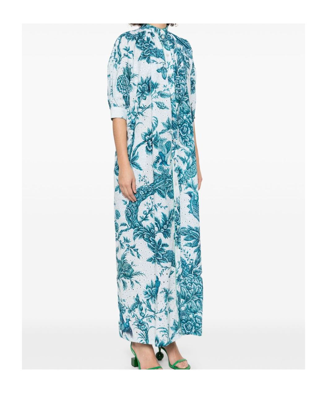 F.r.s For Restless Sleepers For Restless Sleepers Printed Cotton Maxi Dress In Blue