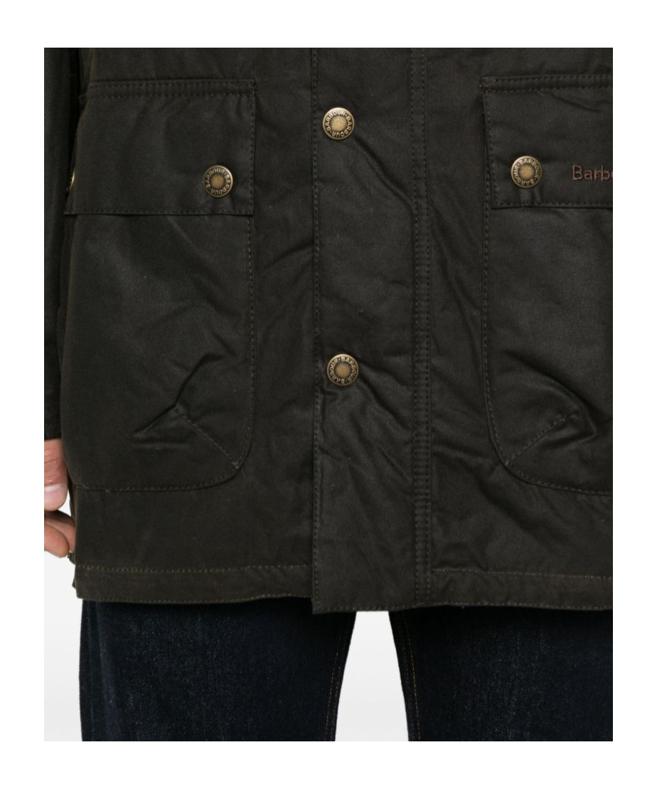 Barbour Hooded Snap-fit Coat In Black