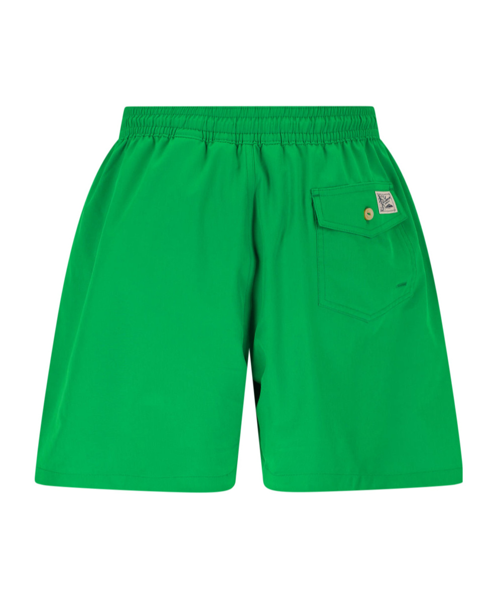 Shop Polo Ralph Lauren Drawstring Swim Shorts In Green