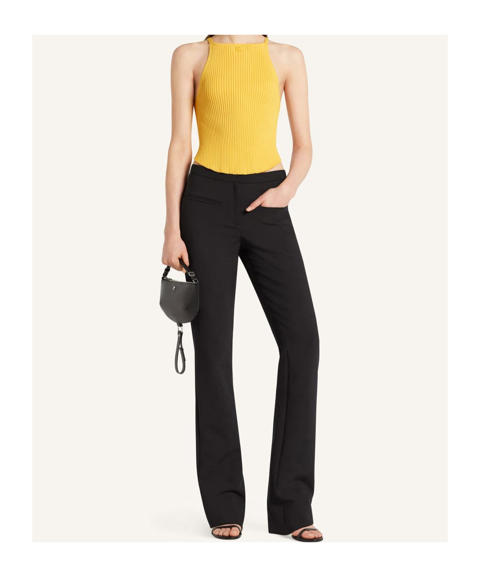 Courrèges Ribbed Tank Top In Yellow