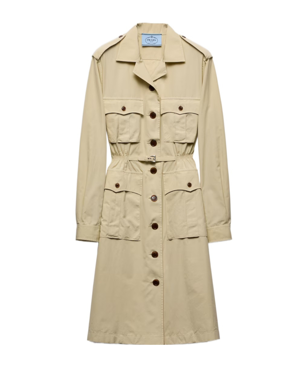 Shop Prada Poplin Shirt-dress In Natural Color