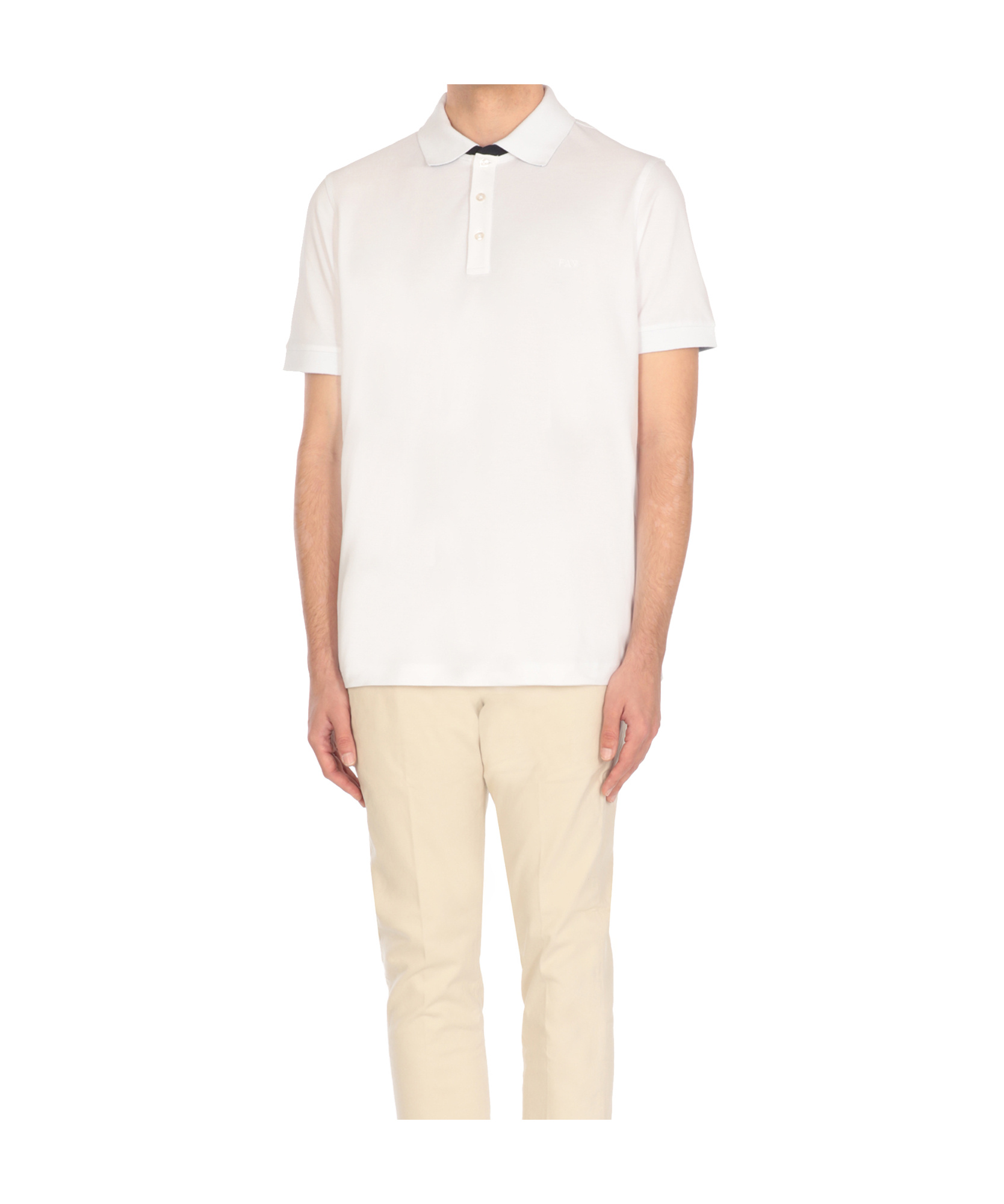Fay Piqué Polo Shirt In White