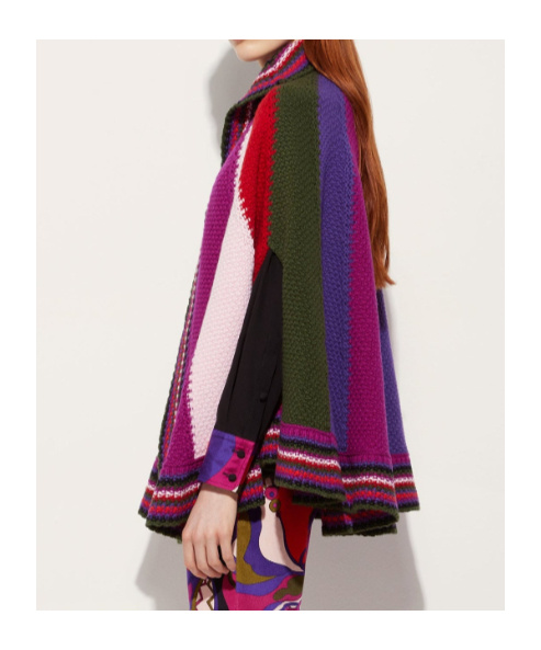 Pucci Color Block Large Cape In Purple