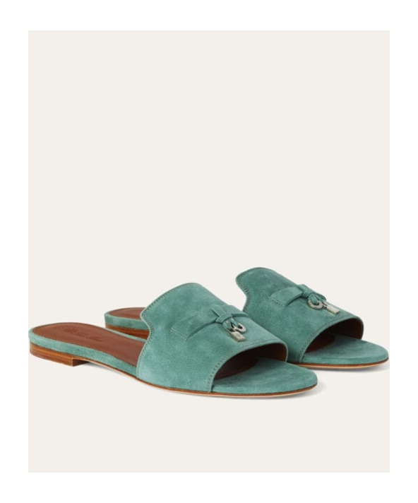 Loro Piana Open-toed Slippers In Green