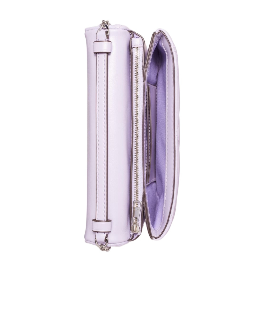 Tory Burch Kira Diamond Quilt Clover Chain Wallet In Purple