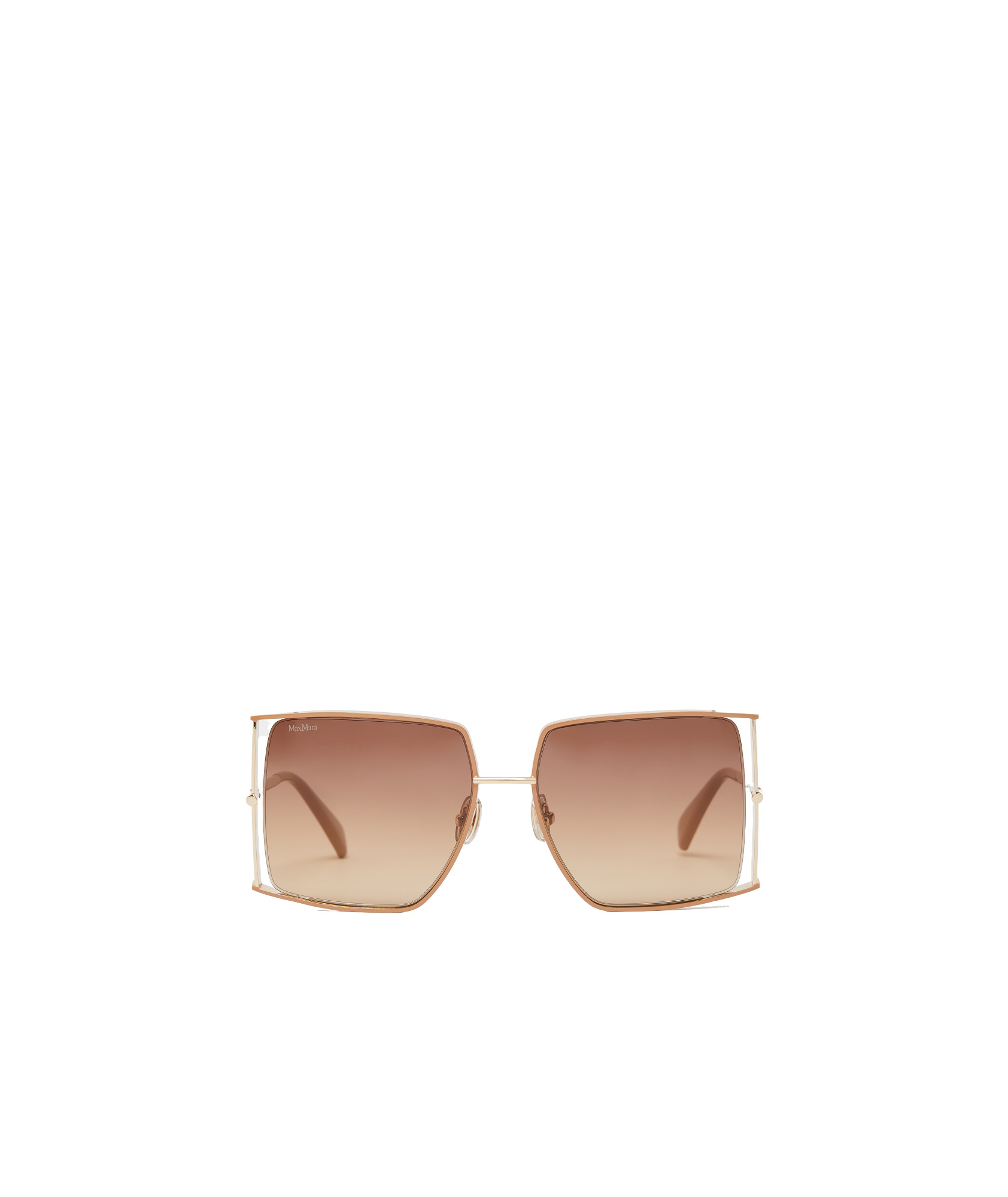 Max Mara Square Metal Sunglasses In Nude