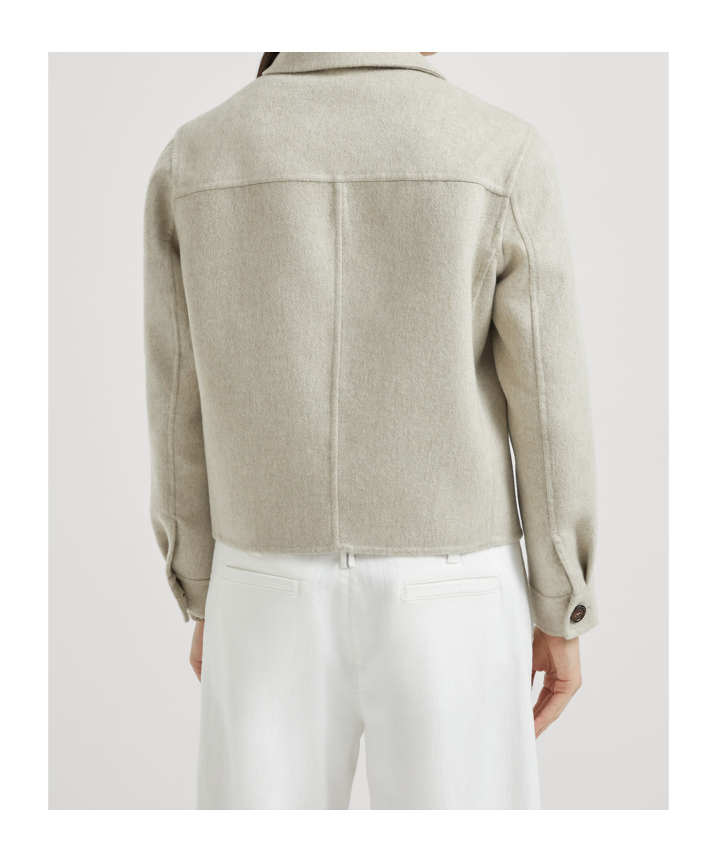 Brunello Cucinelli Hand-finished Caban Jacket In Gray