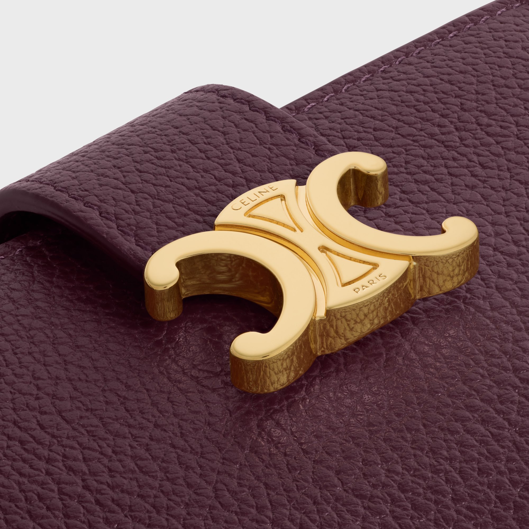 Celine Fine Strap Wallet Nino In Supple Grained Calfskin In Red