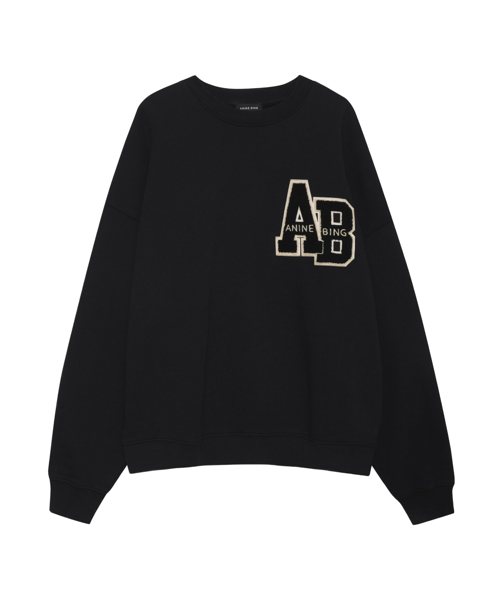 Shop Anine Bing Miles Long-sleeved Hoodie In Black