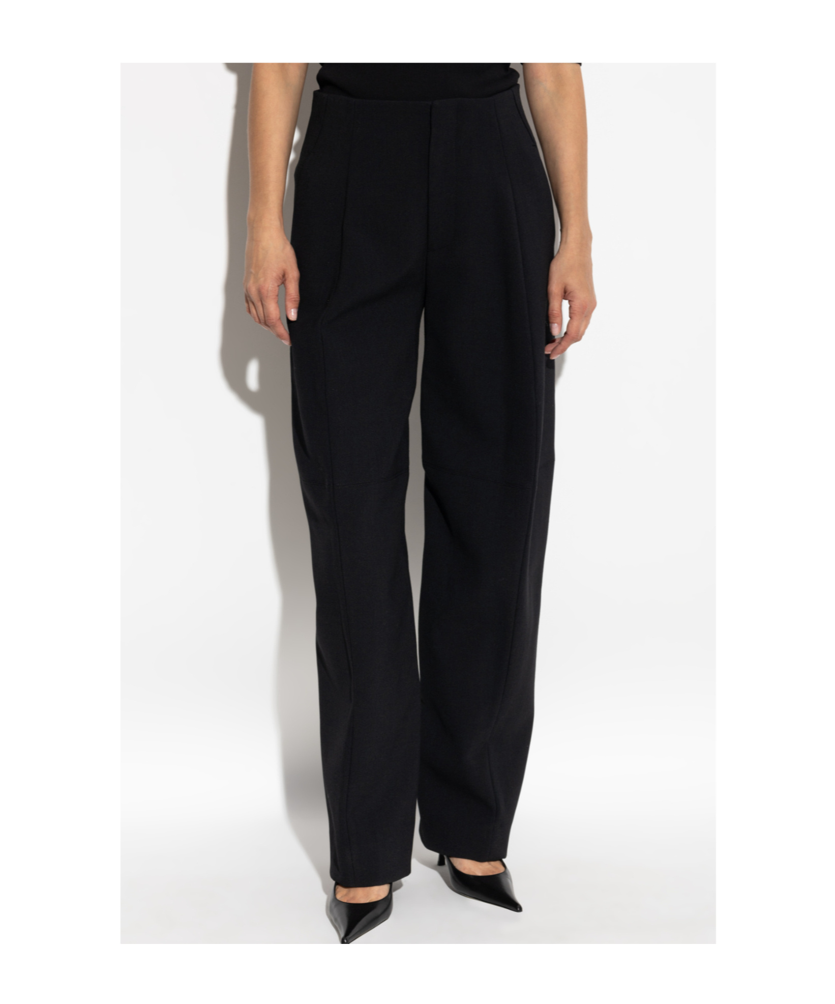 Victoria Beckham Pleated Trousers In Black