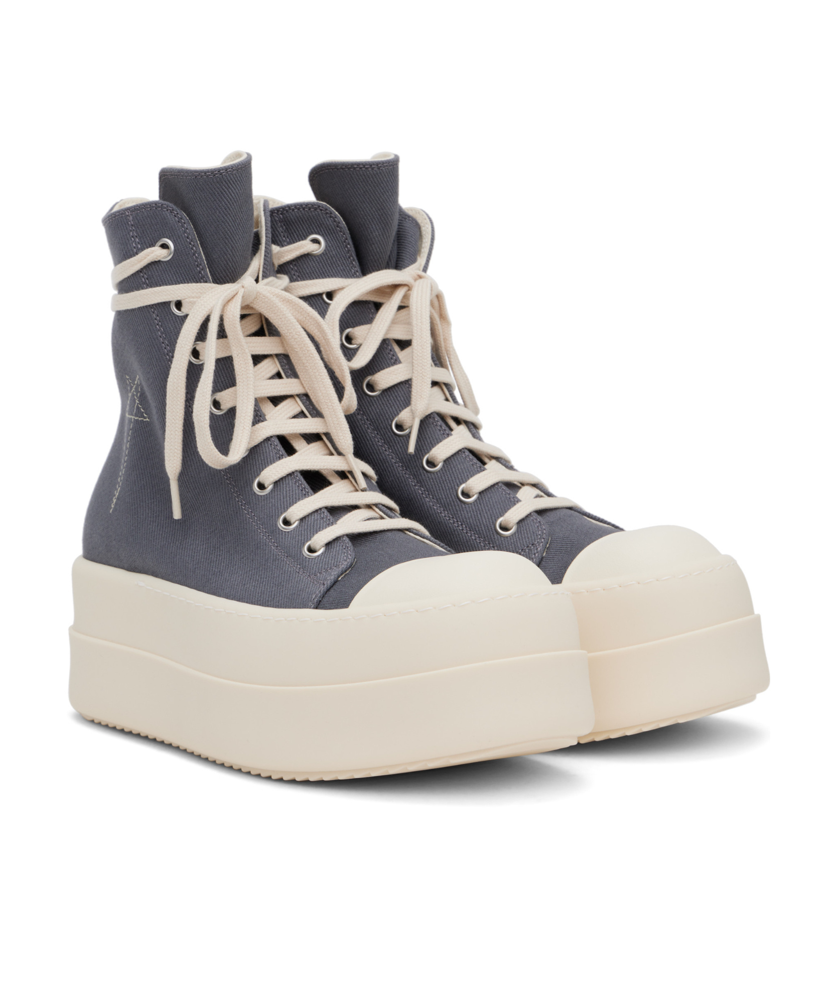 Rick Owens Drkshdw Gray Porterville Double Bumper Sneakers In White