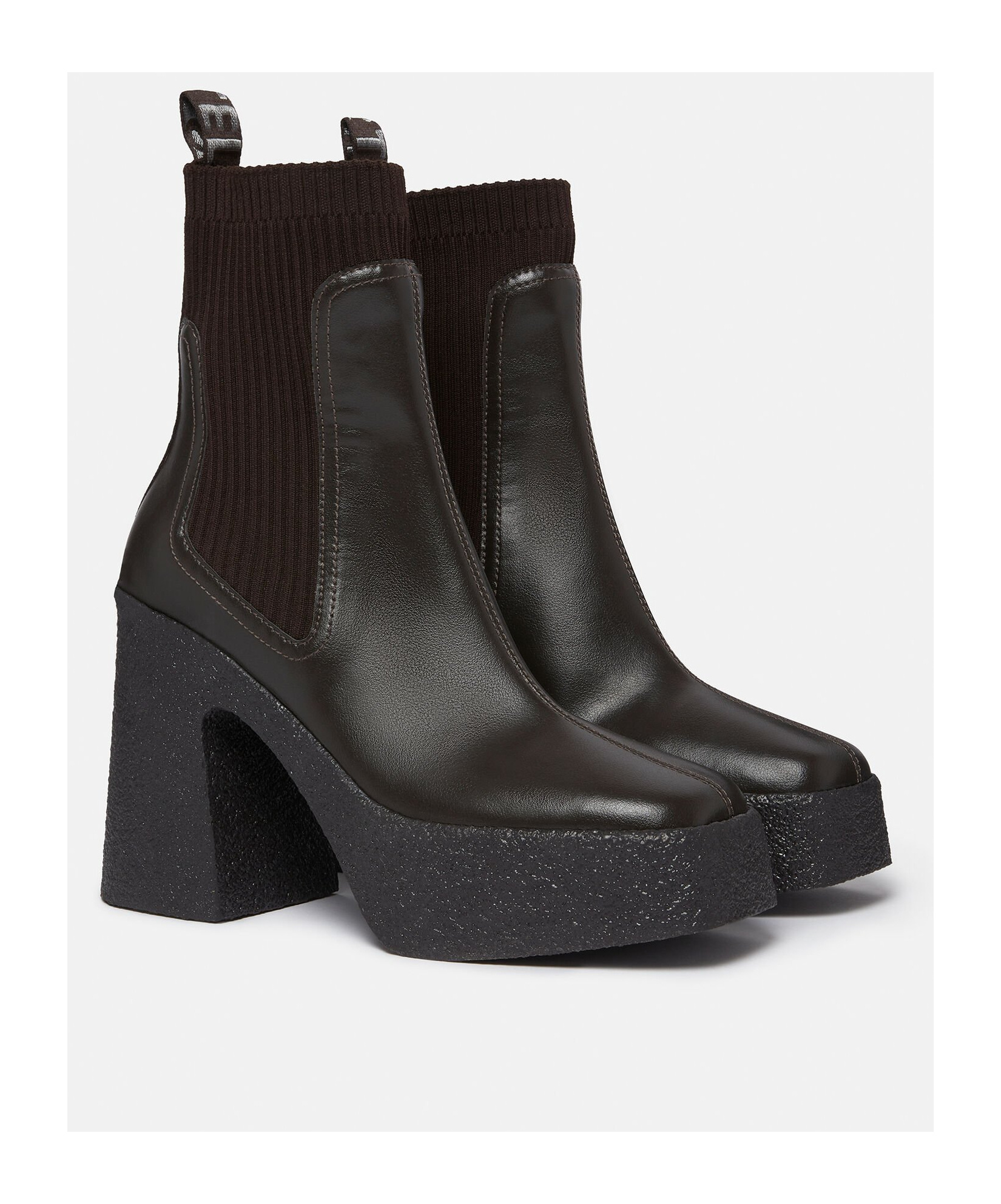 Shop Stella Mccartney Skyla Heeled Sock Boots In Black