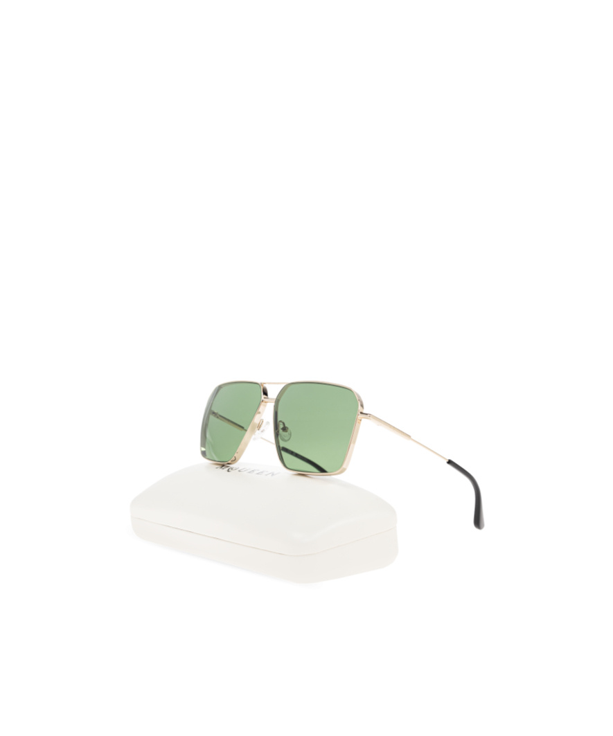 Alexander Mcqueen Square-frame Sunglasses In Green