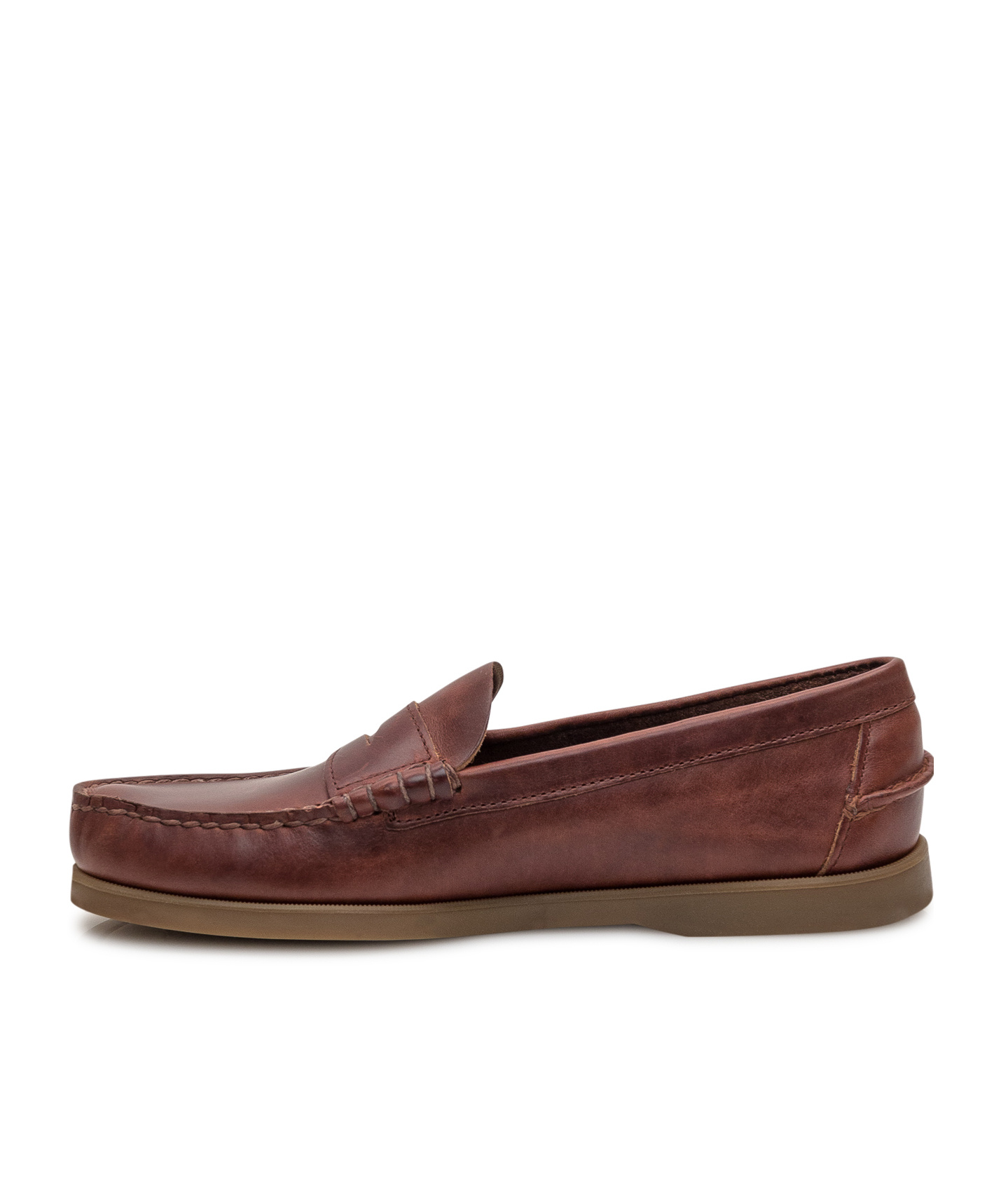 Sebago Dolphin Waxed-leather Penny Loafers In Brown