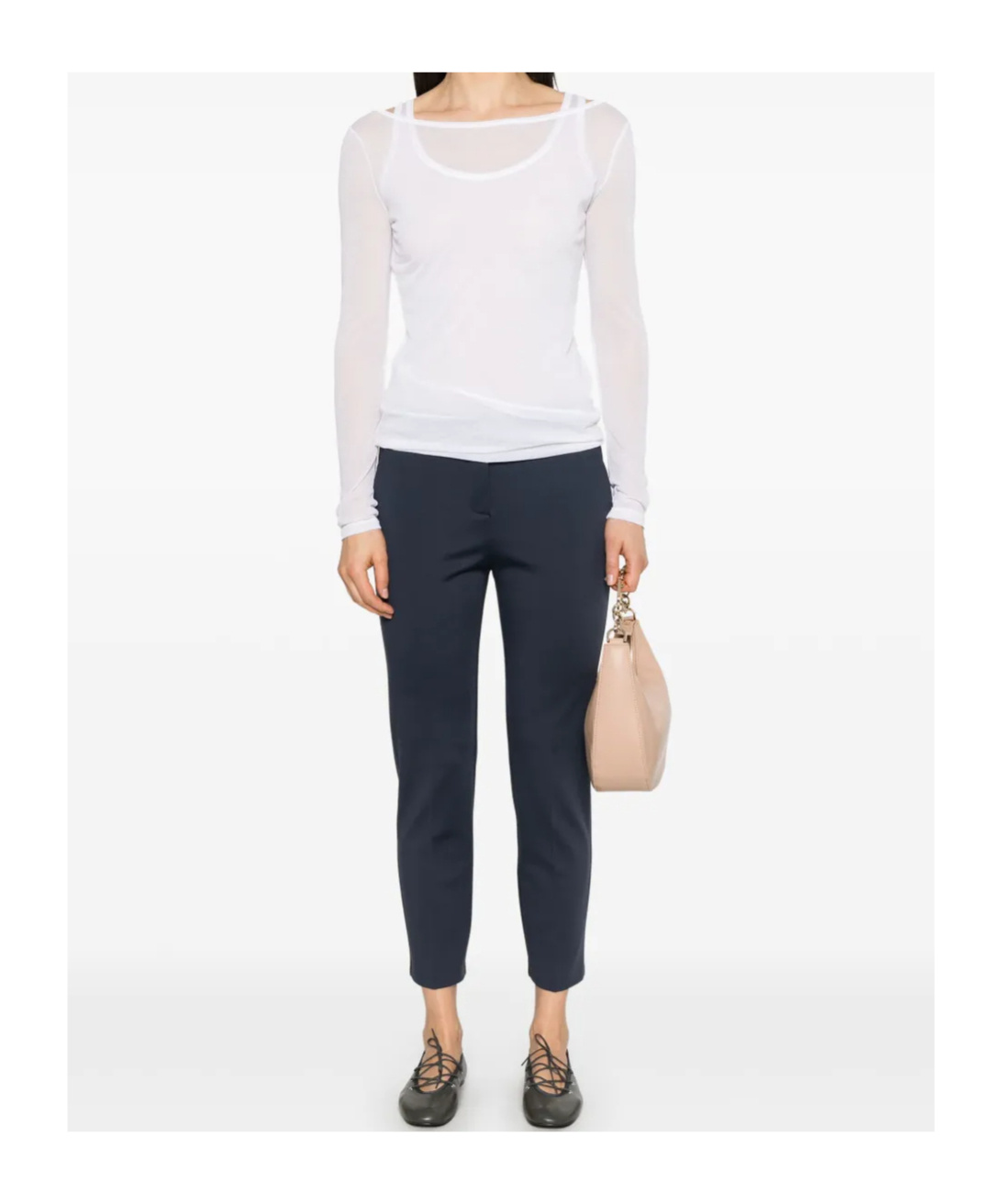 Pinko Long-sleeve Gauze T-shirt In White