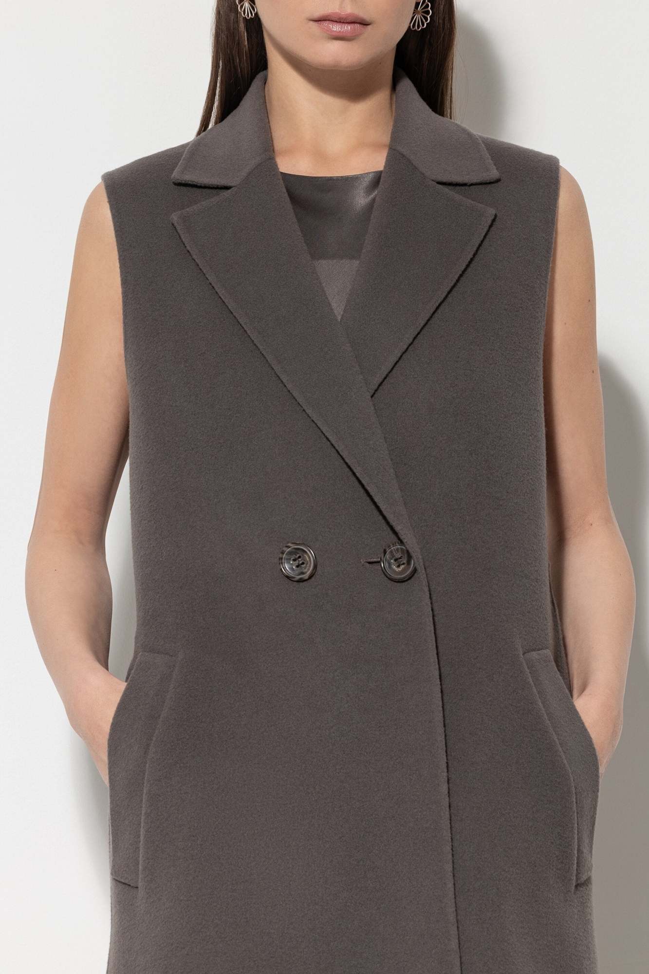 LUISA CERANO DOUBLEFACE LONG WOOL VEST