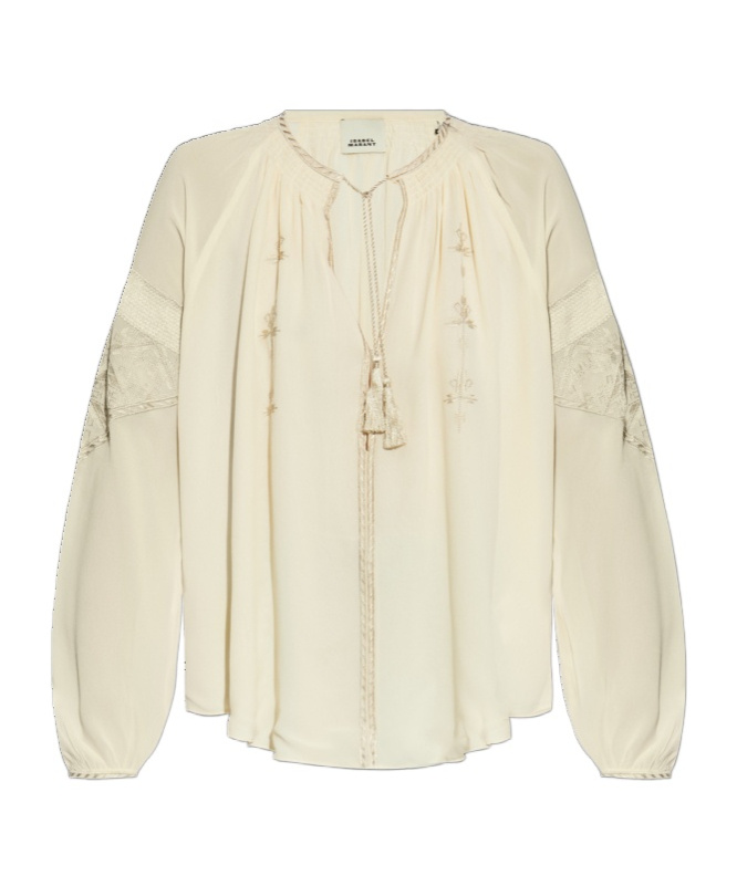 Shop Isabel Marant Oris Blouse In Nude
